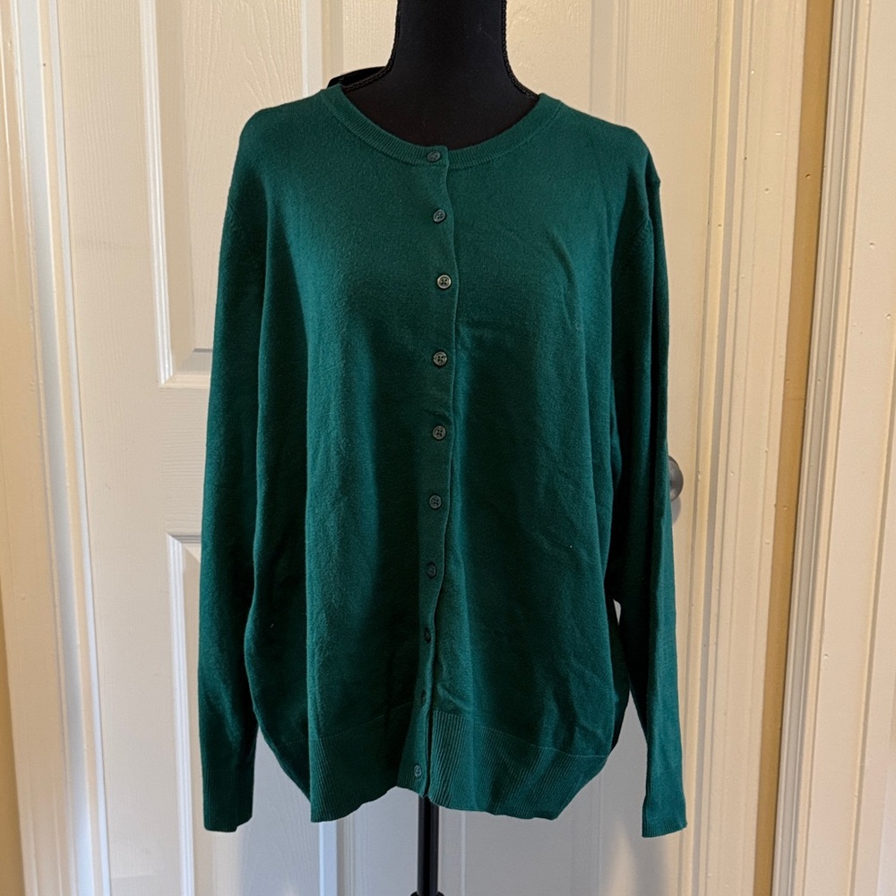 Torrid Green Cardigan with Black Detailing